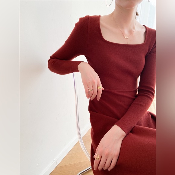 ♥️Red Thick Sweater Dress - Picture 6 of 9